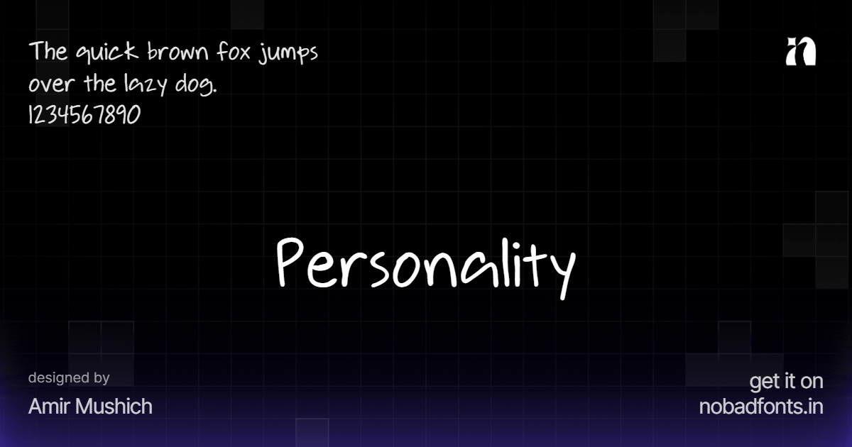 Personality by Amir Mushich — Free Font Download | NoBadFonts