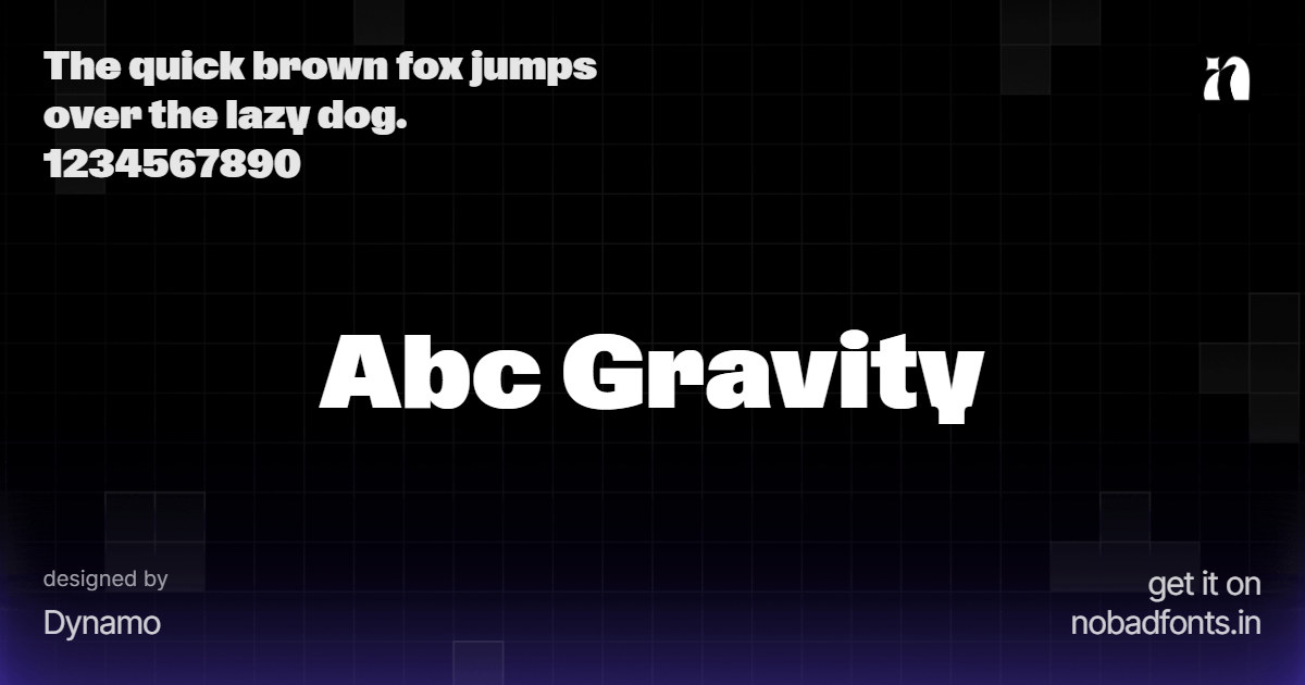ABC Gravity by Robert Janes, Johannes Breyer, Fabian Harb, Fabiola Mejía, Olga Umpeleva — Free Font Download | NoBadFonts