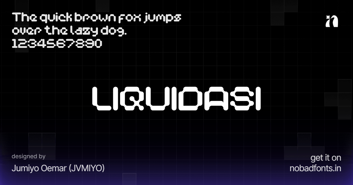 LIQUIDASI by Jumiyo Oemar (JVMIYO) — Free Font Download | NoBadFonts