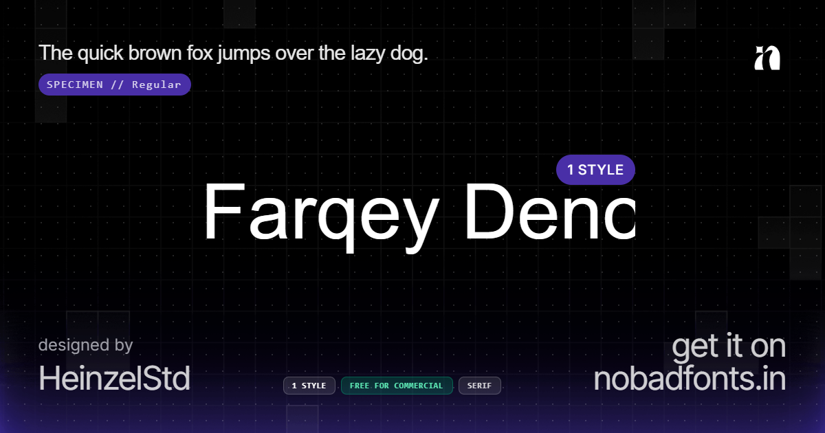 Farqey Denours by HeinzelStd — Free Font Download | NoBadFonts